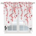 thumbnail image 1 of Swag Valance Curtains for Windows, Cherry Blossoms Light Filtering Kitchen Curtains with Rod Pocket, Spring Rustic Botanical Flowers Window Treatment Valances for Living Room, 28x36 - 2 PCS, 1 of 9