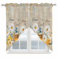 thumbnail image 1 of Swag Valance Curtains for Windows, Daisy Spring Floral Light Filtering Kitchen Curtains with Rod Pocket, Farmhouse Botanical Bees Elegant Window Treatment Valances for Living Room, 36x45 - 2 PCS, 1 of 9