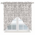 thumbnail image 1 of Swag Valance Curtains for Windows, Farmhouse Flower Light Filtering Kitchen Curtains with Rod Pocket, Botanical Vintage Grey Leaf Plant Window Treatment Valances for Living Room, 36x63 - 2 PCS, 1 of 9