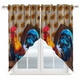 thumbnail image 1 of Swag Valance Curtains for Windows, Farmhouse Rooster Light Filtering Kitchen Curtains with Rod Pocket, Vintage Farm Chicken Sunflower Wooden Window Treatment Valances for Living Room, 36x36 - 2 PCS, 1 of 9