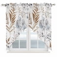 thumbnail image 1 of Swag Valance Curtains for Windows, Leaf Flower Light Filtering Kitchen Curtains with Rod Pocket, Vintage Farmhouse Botanical Plant Floral Window Treatment Valances for Living Room, 36x36 - 2 PCS, 1 of 9