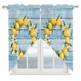 thumbnail image 1 of Swag Valance Curtains for Windows, Lemon Wreath Light Filtering Kitchen Curtains with Rod Pocket, Farmhouse Blue Wooden Floral Decorative Window Treatment Valances for Living Room, 36x36 - 2 PCS, 1 of 9