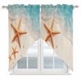 thumbnail image 1 of Swag Valance Curtains for Windows, Ocean Starfish Light Filtering Kitchen Curtains with Rod Pocket, Beach Shell Shore Waves Summer Sea Window Treatment Valances for Living Room, 36x45 - 2 PCS, 1 of 9