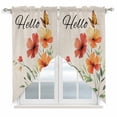 thumbnail image 1 of Swag Valance Curtains for Windows, Orange Red Floral Light Filtering Kitchen Curtains with Rod Pocket, Vintage Pastoral Botanical Butterfly Window Treatment Valances for Living Room, 36x45 - 2 PCS, 1 of 9