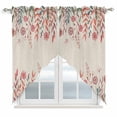 thumbnail image 1 of Swag Valance Curtains for Windows, Pink Spring Floral Light Filtering Kitchen Curtains with Rod Pocket, Farmhouse Rustic Flowers Watercolor Window Treatment Valances for Living Room, 36x36 - 2 PCS, 1 of 9