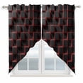 thumbnail image 1 of Swag Valance Curtains for Windows, Red Black Cubes Light Filtering Kitchen Curtains with Rod Pocket, Modern Geometric Abstract Art Decorative Window Treatment Valances for Living Room, 36x63 - 2 PCS, 1 of 9