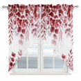 thumbnail image 1 of Swag Valance Curtains for Windows, Red Eucalyptus Leaves Light Filtering Kitchen Curtains with Rod Pocket, Spring Summer Botanical Decorative Window Treatment Valances for Living Room, 36x63 - 2 PCS, 1 of 9