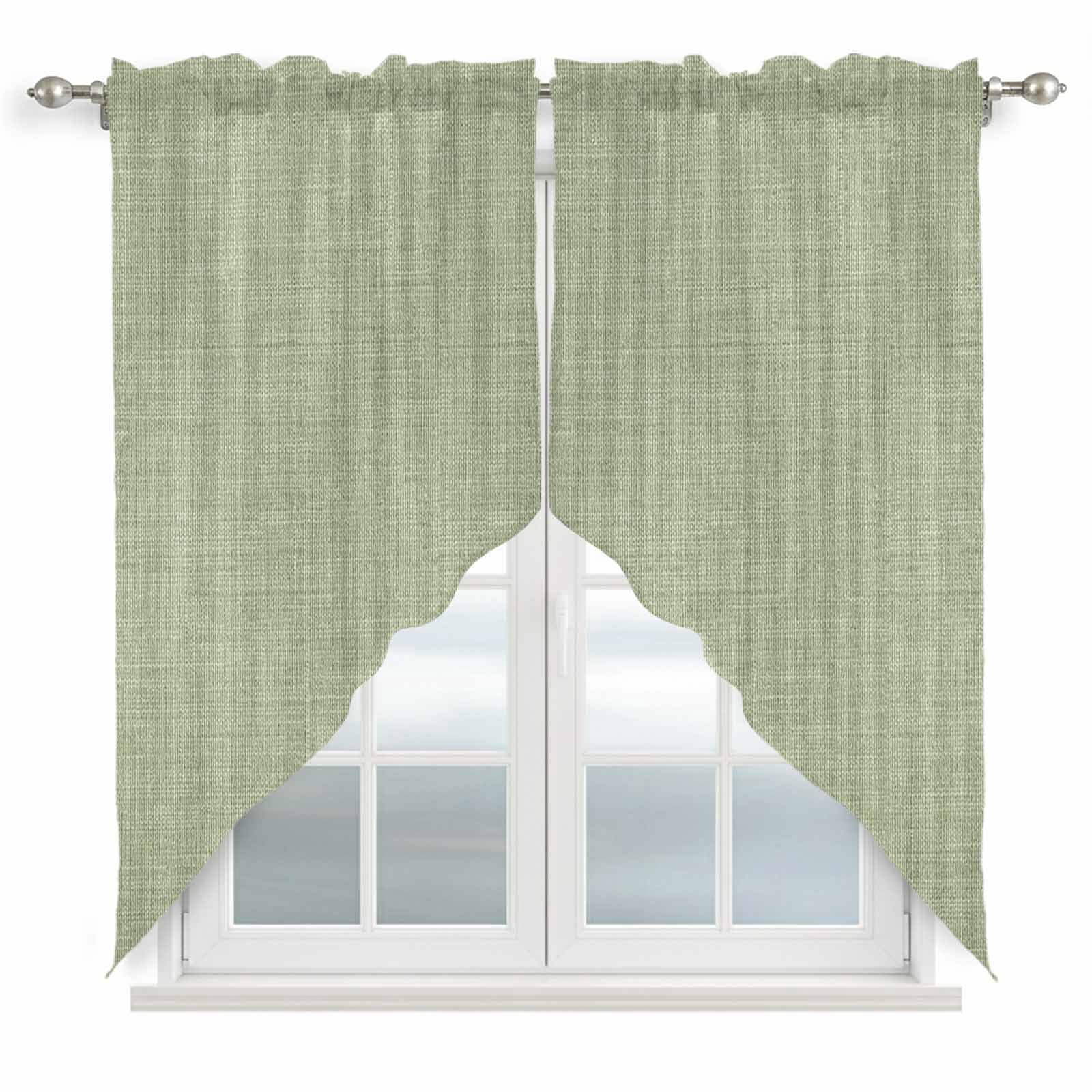 Gallery Detail: Swag Valance Curtains For Windows Sage Green Burlap Texture Light