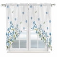 thumbnail image 1 of Swag Valance Curtains for Windows, Spring Blue Flowers Light Filtering Kitchen Curtains with Rod Pocket, Leaves Country Plants Farmhouse Window Treatment Valances for Living Room, 36x63 - 2 PCS, 1 of 9