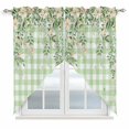 thumbnail image 1 of Swag Valance Curtains for Windows, Watercolor Floral Light Filtering Kitchen Curtains, Spring Flowers Leaves Botanical Green Plaid Window Treatment Valances for Living Room, 36x45 - 2 PCS, 1 of 9