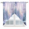 thumbnail image 1 of Swag Valance Curtains for Windows, Winter Forest Light Filtering Kitchen Curtains with Rod Pocket, Natural Forest Lake Snow Scene Colorful Window Treatment Valances for Living Room, 28x36 - 2 PCS, 1 of 9