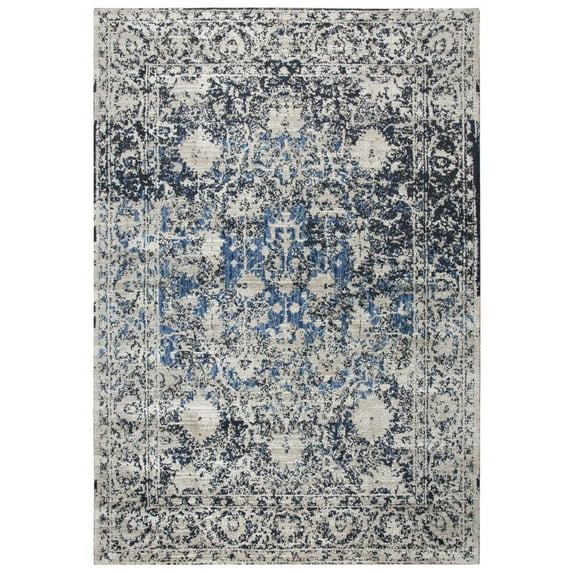 Swagger 7'10" x 10'10" Oriental Distress Taupe/Blue/Medium Blue/Dk Blue Rug