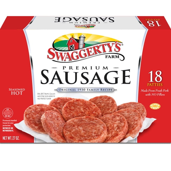 Swaggerty's Farm® 18 Premium Sausage Patties, Hot