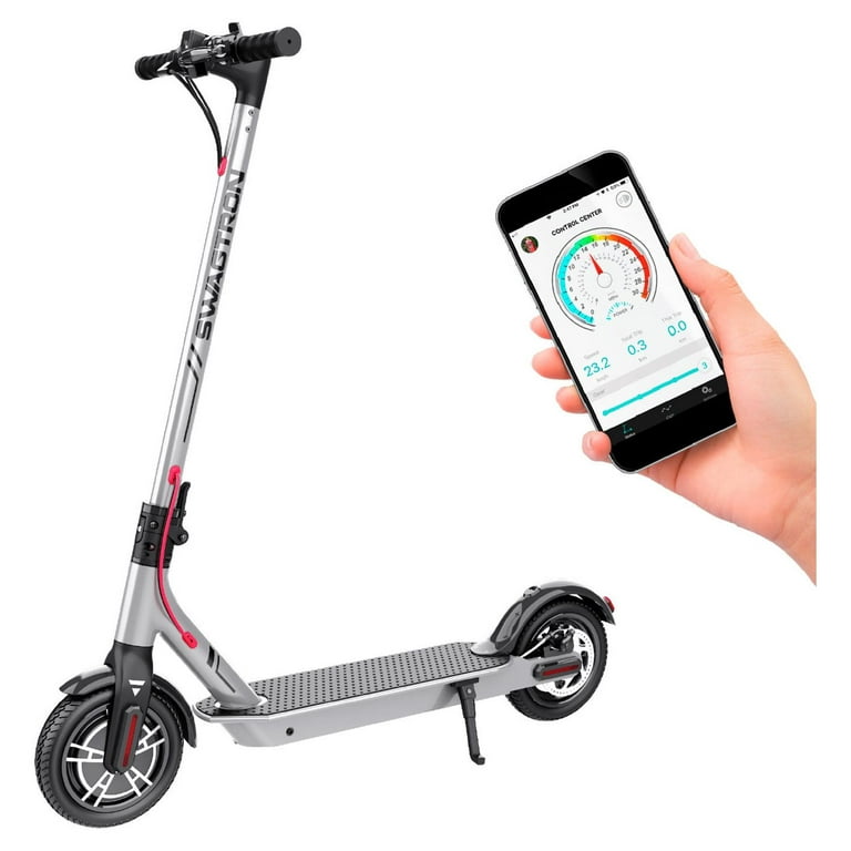 Swagtron Adult Electric Scooter Swagger 5 Boost 320 lb Weight Limit 8.5 Inch No flat Tires 300W Motor Quick Folding 18 Mph UL2272 Compliant