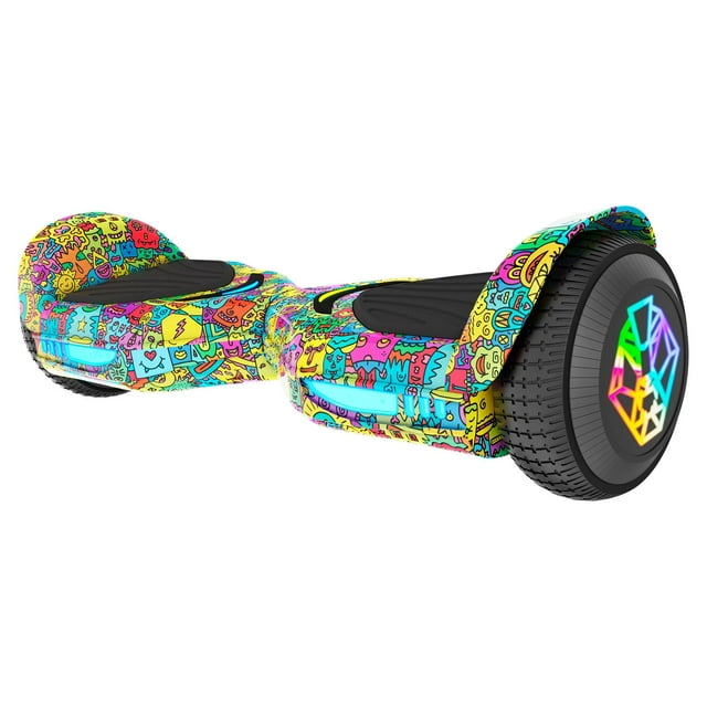 Swagtron Multicolor SwagBOARD EVO Freestyle Hoverboard Bluetooth Speaker Light-Up Wheels, 7 MPH Max Speed