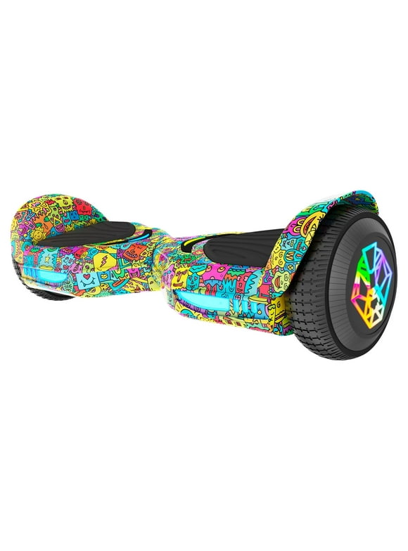 Swagtron Multicolor SwagBOARD EVO Freestyle Hoverboard Bluetooth Speaker Light-Up Wheels, 7 MPH Max Speed