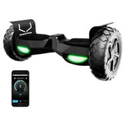 Swagtron Off-Road T6 Hoverboard, 420 lb Weight Limit, Black, Bluetooth Speaker, 10 Inch Wheel 12 Mph UL-Compliant