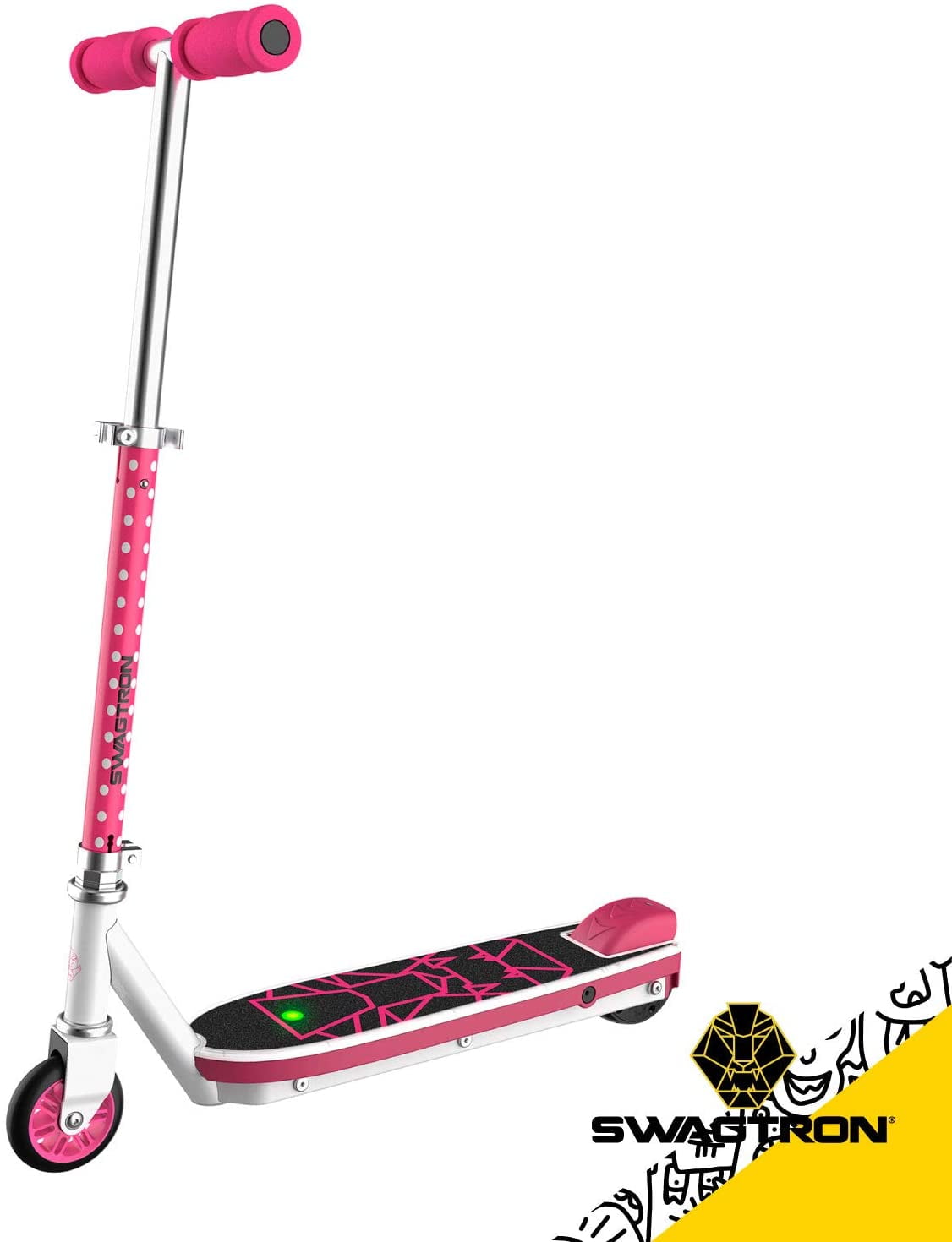 Swagtron SK1 Kick Start Kids Electric Scooter, 143 lb Weight Limit, Durable Steel Frame, 6.5 Mph, ASTM F2641