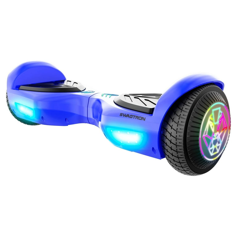 Swagtron SwagBOARD EVO V2 Hoverboard with Light Up Wheels Balance Assist Exclusive UL Compliant Life Po Battery Tech Recertified