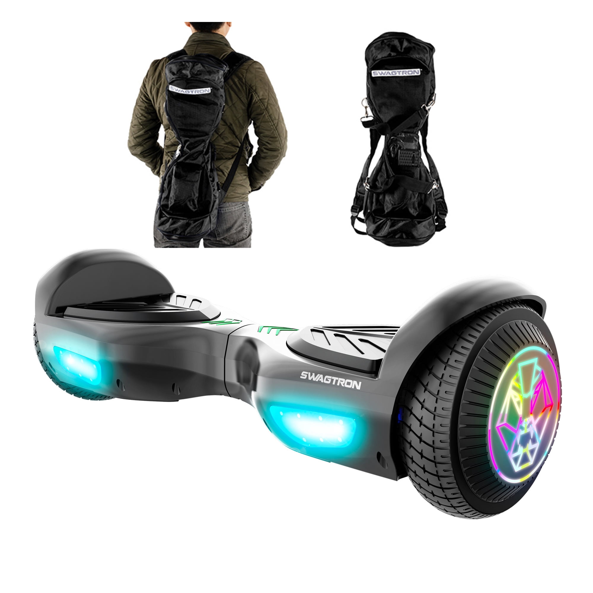 Swagtron SwagBOARD EVO V2 Hoverboard with LightUp Wheels