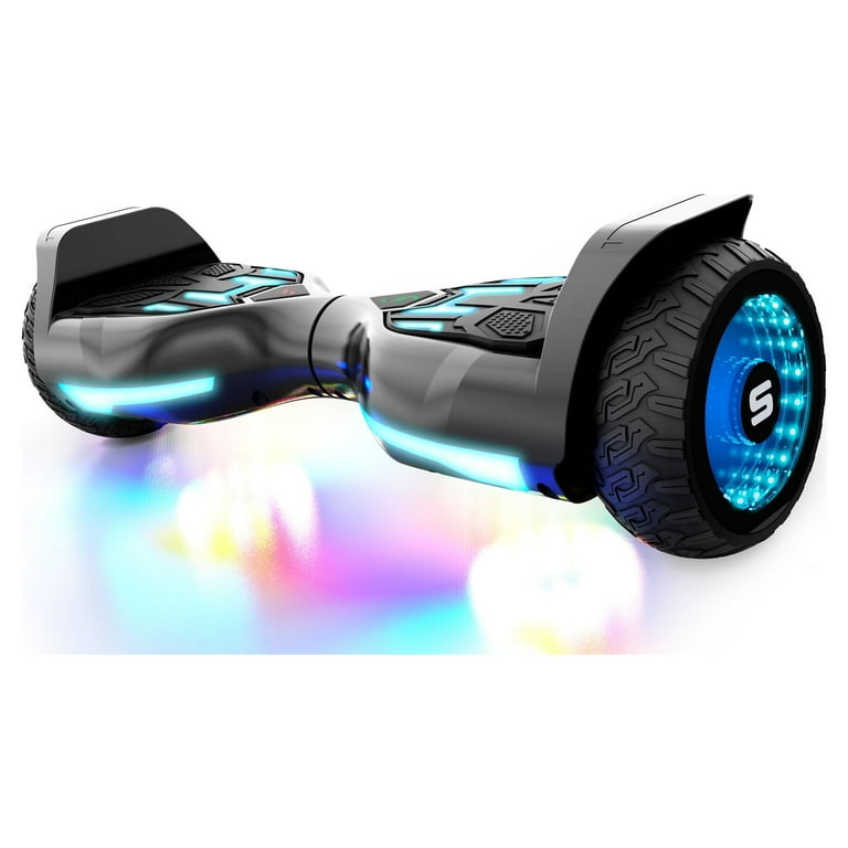 Swagtron Warrior T580 Hoverboard 220 Lbs Black Music-Synced Bluetooth LED  Lights 7.5 Mph LiFePo Battery UL-Compliant 