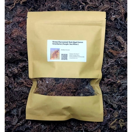 Swahili Sea moss | Ocean Harvested Raw Purple Sea Moss from the Indian Ocean 1 oz. ( 0.06 lb.) from Tanzania ( Makes 24 ounces of Gel )