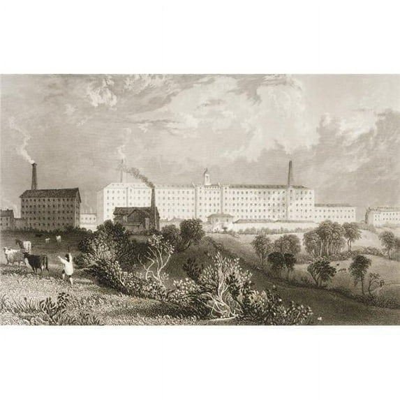 Swainson Birley and Co Factory Near Preston Lancashire England In 1830S Drawn By T Allom Engraved By J Tingle