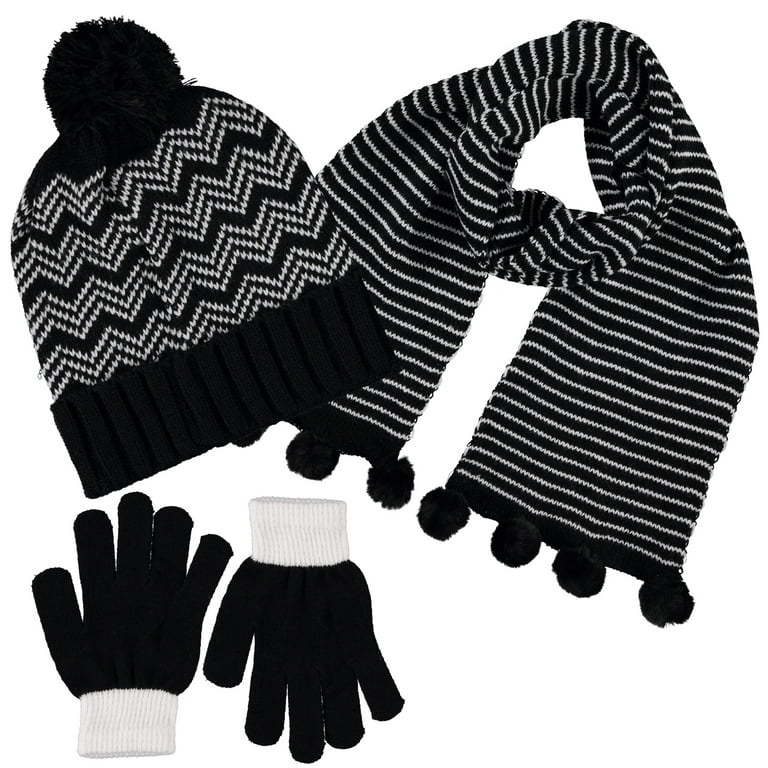 Swak Girls Hat,Scarf & Glove Set-Kids Cold Weather Winter Accessories- Childrens 3 Pc Beanie Set-Big Girls Hat Scarves & Glove 