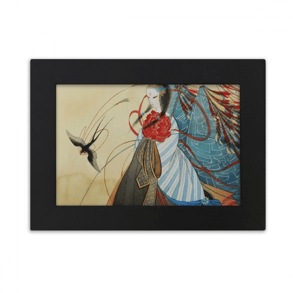 Swallows Chinese Antique Illustrator Desktop Photo Frame Ornaments Picture Art Painting