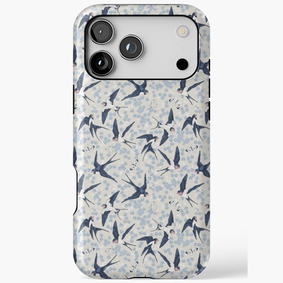 Swallows In Flight Bird Nature Art iPhone Case 17 through 11 Pro Max