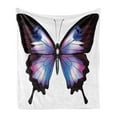 thumbnail image 1 of Swallowtail Butterfly Soft Flannel Fleece Throw Blanket, Vivid Animal Nature Fragile Creature, Cozy Plush for Indoor and Outdoor Use, 50" x 70", Violet Blue Maroon Pink, by Ambesonne, 1 of 6