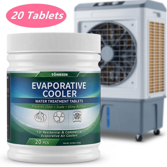 Swamp Cooler Tablets for Evaporative Coolers | Water Stain Cleaning, Odor Control, Scale Prevention & System Maintenance 20 pcs