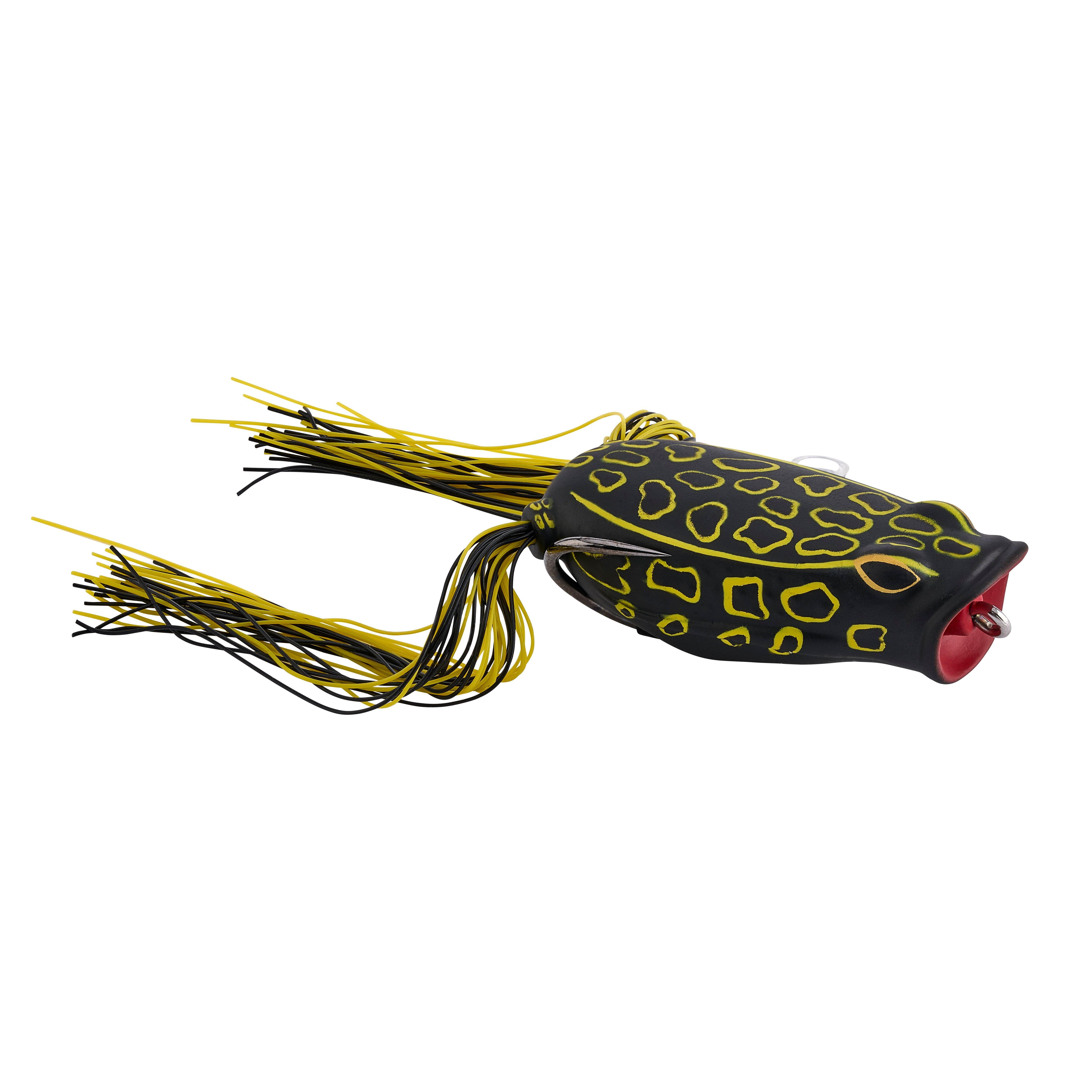 Berkley Swamp Lord Popping Hollow Body Frog, 2/3 oz, Voodoo Black