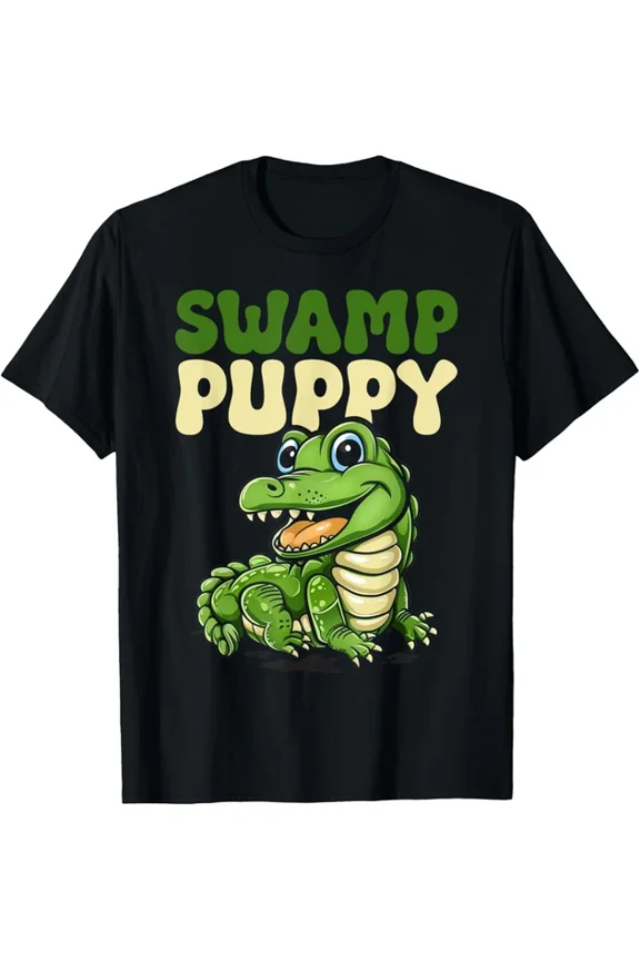 Swamp Puppy Alligator Reptile Gator Lover Funny T-Shirt Unisex S-5XL Hot Trending Shirt, not genuine