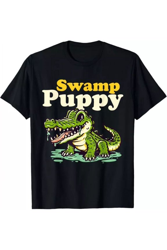Swamp Puppy: Cute Alligator & Crocodile Lover Funny T-Shirt Unisex S-5XL Hot Trending Shirt, not genuine