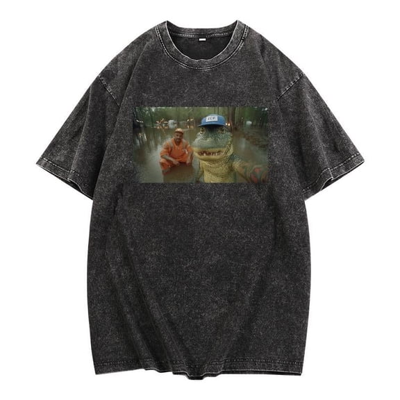Swamp Selfie Graphic Tee T-Shirt Top Fashion Cotton Casual Short Sleeve Shirt Black S-2XL Plus Size