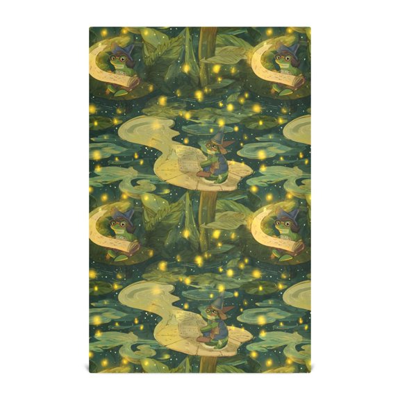 Swamp Wizard Frogs Kitchen Towels Dishcloth Decorative Waffle Towels Multi Use Tea Towel Dish Cloths 28x18in