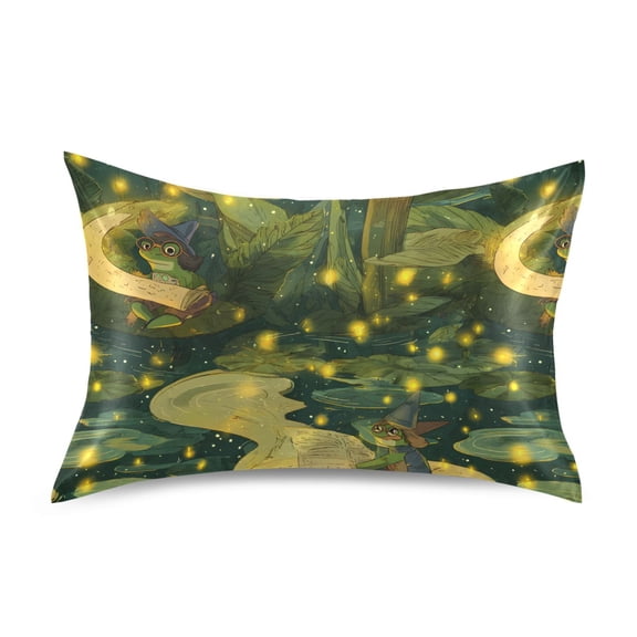 Swamp Wizard Frogs Pillowcase Standard Size Luxury Silky Soft Wrinkle Resistant Envelope Closure 20x26in