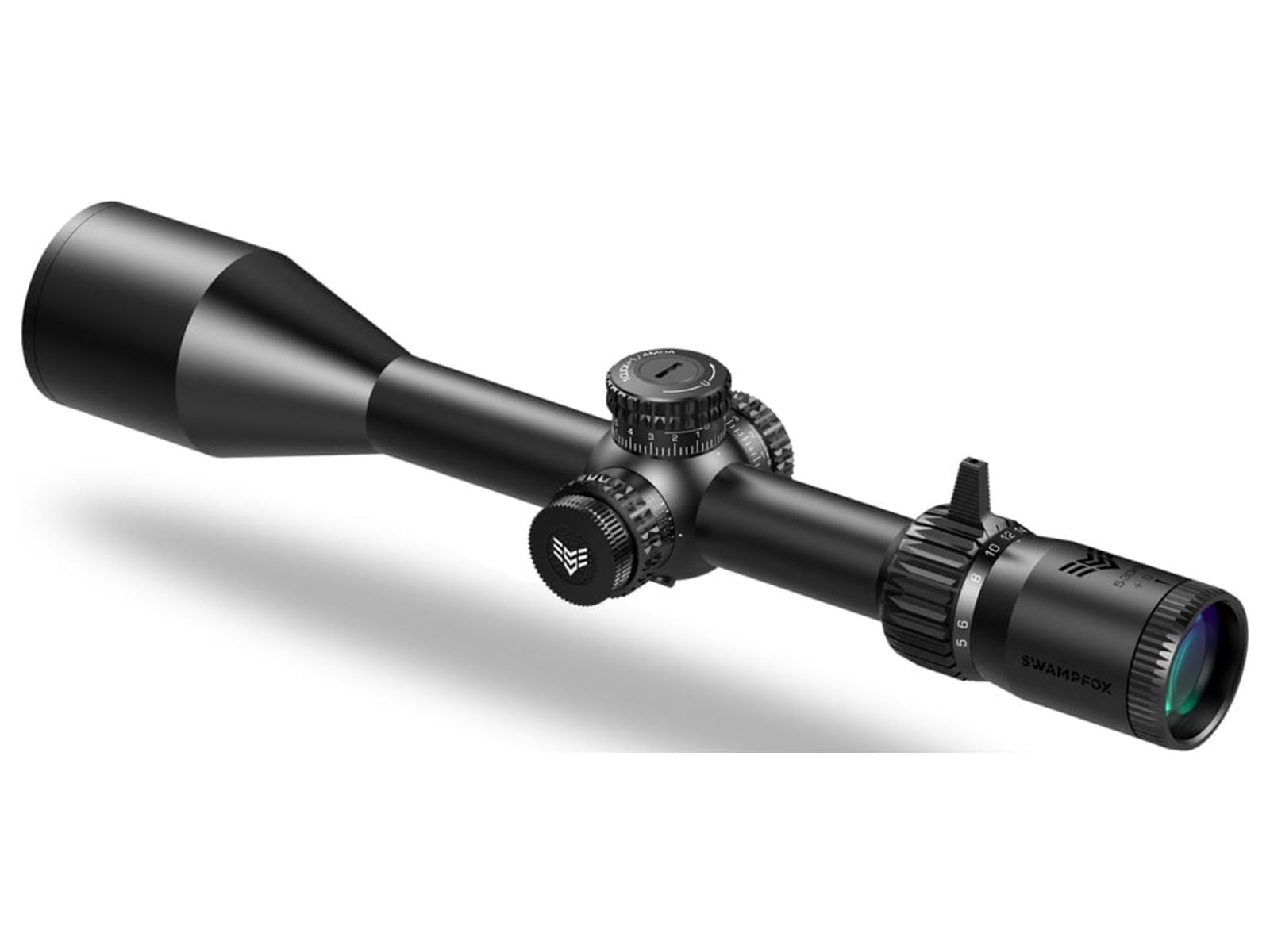 Swampfox Kentucky Long 2-12x44 Rifle Scope, 0.25 MOA, Sharpshooter MOA Reticle, First Focal Plane, Matte Black, 30mm