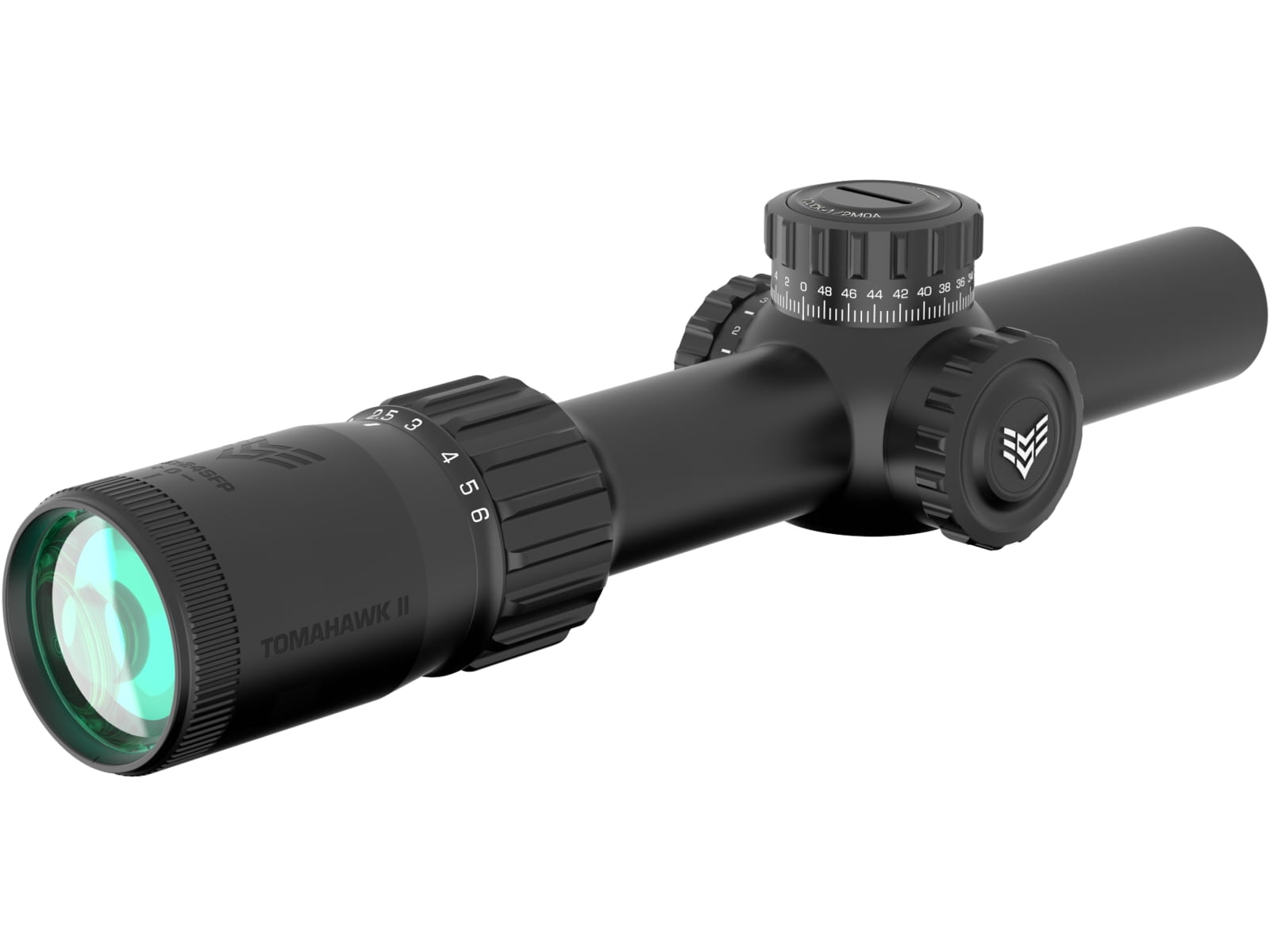 Swampfox Tomahawk II 1-4x24mm LPVO Rifle Scope, 30mm Tube, Second Focal Plane, Red BDC, Black