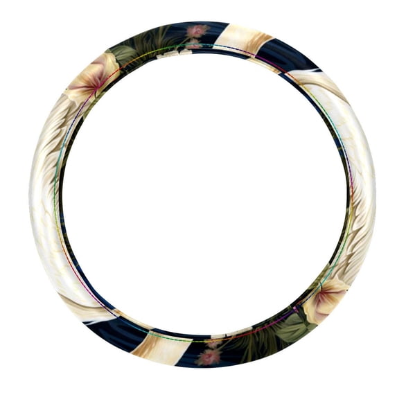 Swan 14.5 Inch Printing PVC Leather Car Wheel Cover, Steering Wheel Cover, Auto Accessories