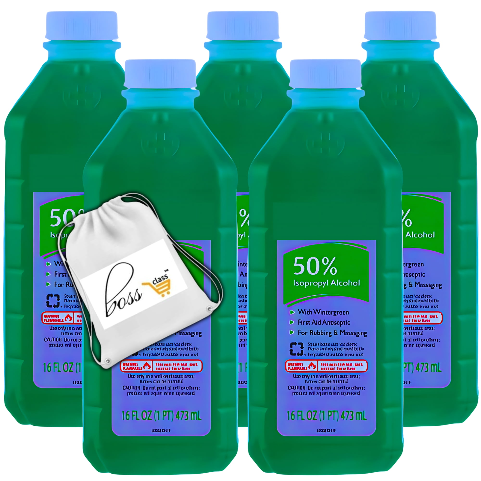 Swan (5) 50% Rubbing Alcohol Green, 16 Fl Oz First Aid Antiseptic ...