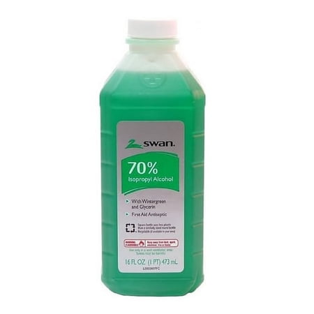 Swan 70% Isopropyl Alcohol Wintergreen First Aid Antiseptic 16 oz, 2 Pack