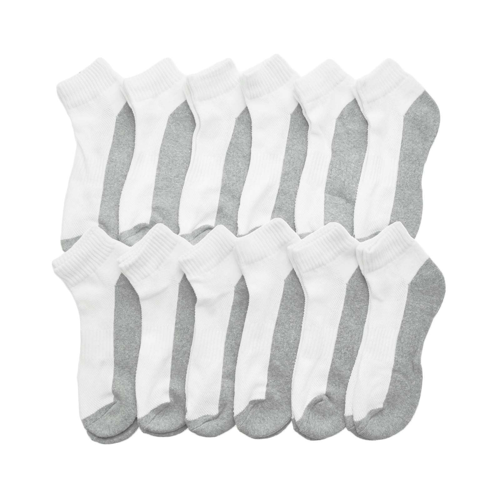 Swan Ankle Men's Socks with Arch Support and Cushioned Soles (12-Pairs)