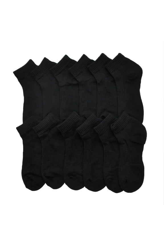 Ankle Unisex Women's Men's Socks with Arch Support and Cushioned Soles (12-Pairs)