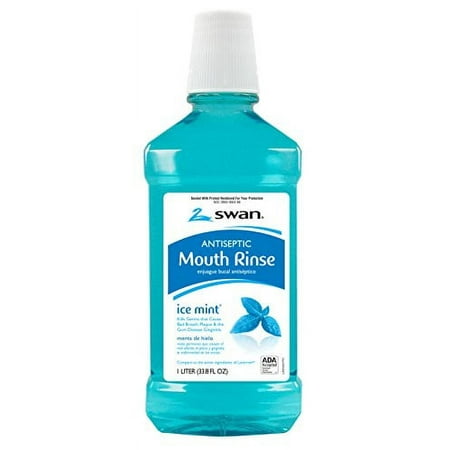 Swan Antiseptic Mouth Rinse, Blue Ice Mint, 33.81 oz, 3 Pack
