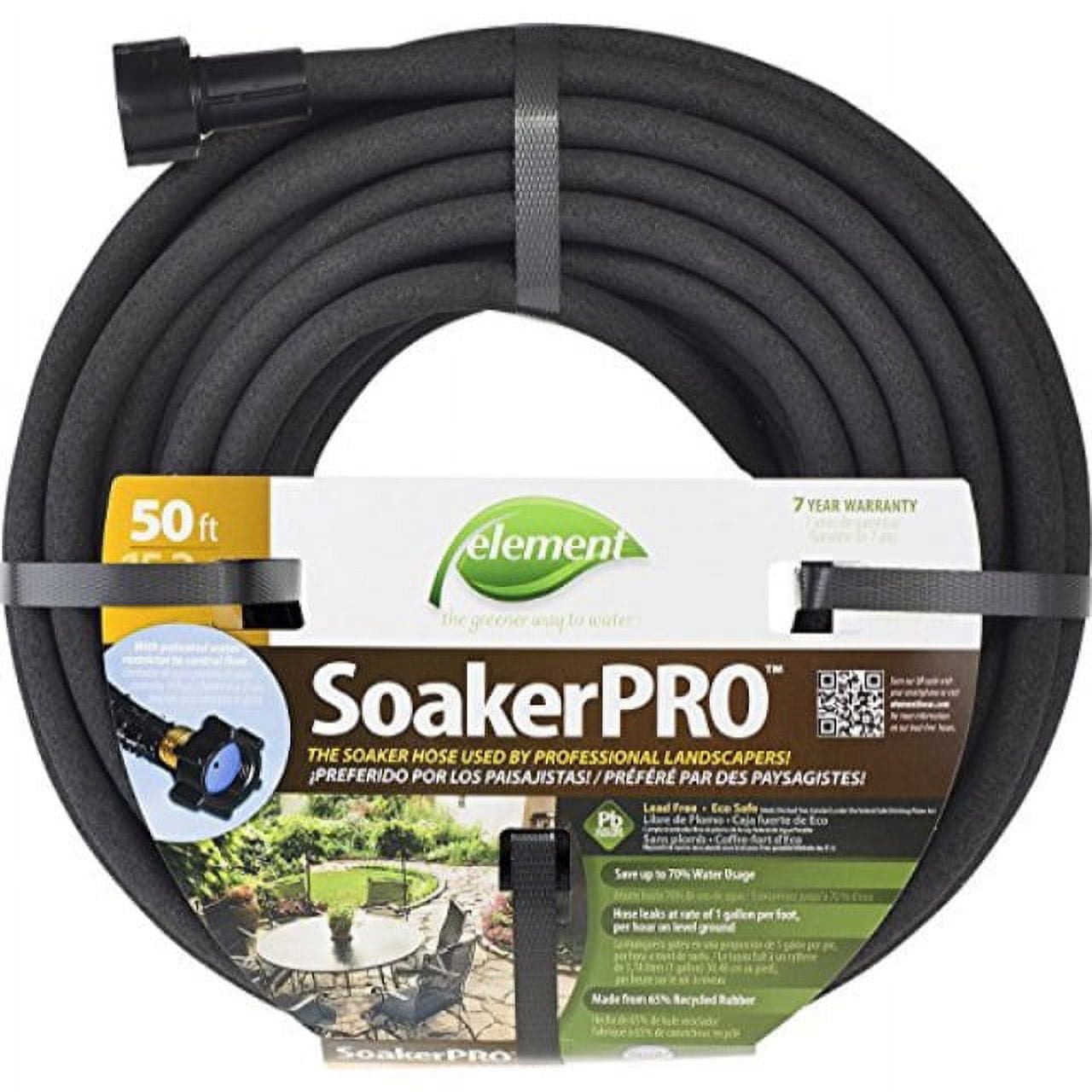 Swan CELSP38050, Black Element ELSP38050 SoakerPro Landscaping Soaker Hose 50 ft, 3/8 diamete, 50' x