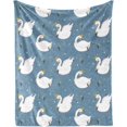 thumbnail image 1 of Swan Blanket for Boys Girls, Cute Swan Themed Design Printed Throw Blankets for Kids Lap, Chair, Warm Soft Cozy Blanket, 30"x 40", 1 of 6