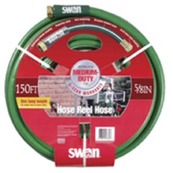 5/8 in ID x 150 ft L Garden Hose, PVC Tube, Green, Aluminum x Aluminum Fitting