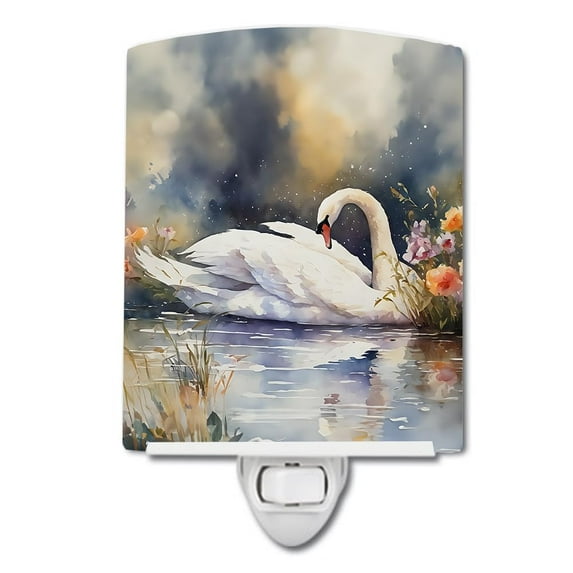 Swan Ceramic Night Light 4 in x 6 in